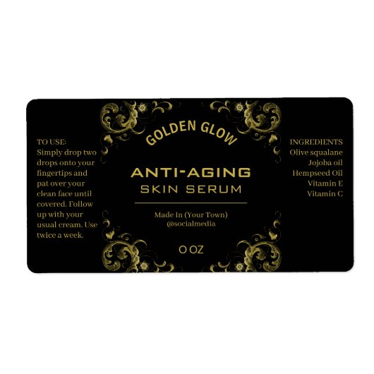 Étiquettes Vintages Noir Et Or (Devant)