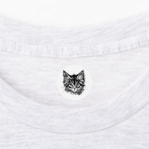 Étiquettes Visage de Kitten noir et blanc