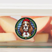 Étiquettes Vitrail de Noël Beagle (Apposé)