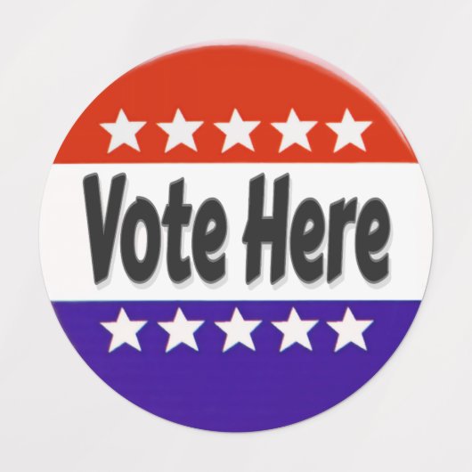Étiquettes Vote Here (Design 2)