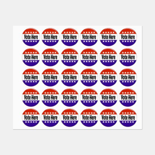 Étiquettes Votez ici (Feuille)