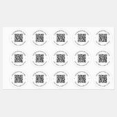 Étiquettes Votre code QR téléchargé plus texte circulaire mod (Feuille)