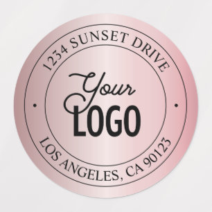 Étiquettes Votre logo Elégant Faux Rose Gold Waterproof