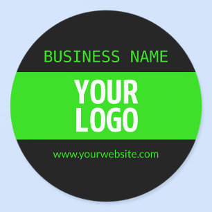 Étiquettes Votre logo ou image Noir et vert brillant