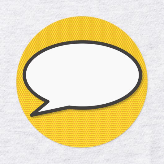 Étiquettes Votre message Voix Bubble Amusant Retro Comique Li (Design 2)