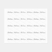 Étiquettes Votre nom | Élégant script noir sur vêtement blanc (Feuille)