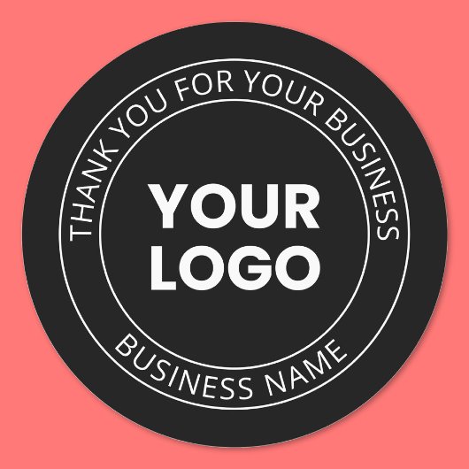 Étiquettes Votre propre logo et message modifiable Merci