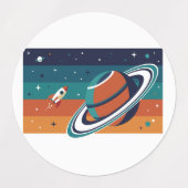 Étiquettes Voyage Spatial Rétro (Design 1)