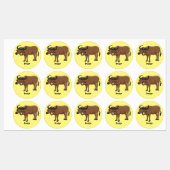 Étiquettes Water buffalo with flowers (Feuille)
