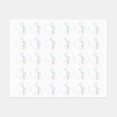 Étiquettes Watercolor Blue Crane (Feuille)