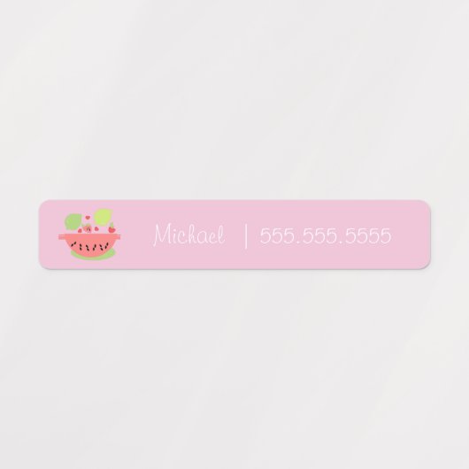 Étiquettes Watermelon Fruit School Class Lunch Nom Numéro (Design 2)