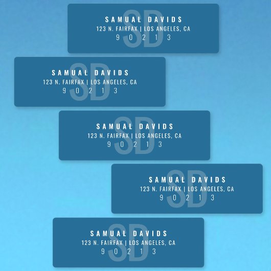 Étiquettes Waterproof Modern Bold Blue Adresse