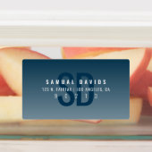 Étiquettes Waterproof Modern Bold Blue Ombre Adresse (Apposé)