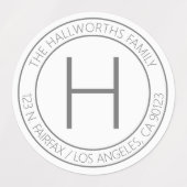 Étiquettes Waterproof Modern Grey & White Adresse de retour (Design 1)