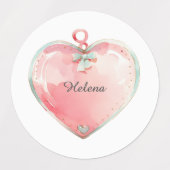 Étiquettes Waterproof Name Sticker, Label, Heart (Design 2)