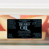 Étiquettes Waterproof Vintage Black Beard Oil Bottle Label (Apposé)