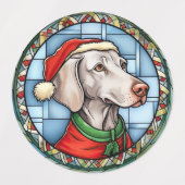 Étiquettes Weimaraner Vitrail Noël (Design 1)