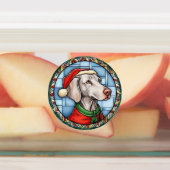 Étiquettes Weimaraner Vitrail Noël (Apposé)