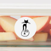 Étiquettes Whimsical Skinny Chat noir (Apposé)