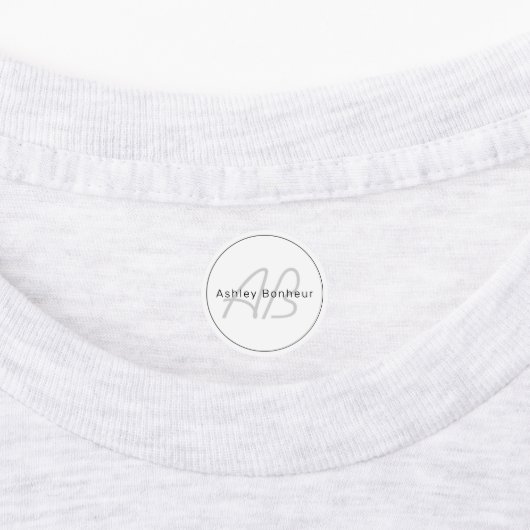 Étiquettes White Grey et Black | Cool Name & Monogram (Apposé)
