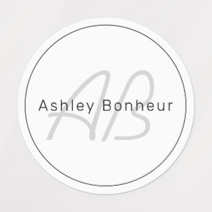 Étiquettes White Grey et Black   Cool Name & Monogram