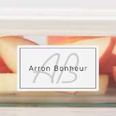 Étiquettes White Grey et Black | Cool Name & Monogram (Apposé)