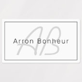 Étiquettes White Grey et Black | Cool Name & Monogram (Design 2)