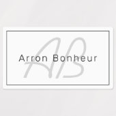 Étiquettes White Grey et Black | Cool Name & Monogram (Design 1)