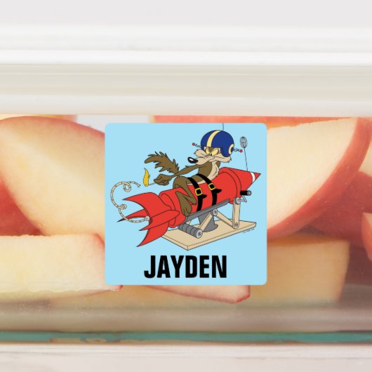 Étiquettes WILE E. COYOTE™ lance Red Rocket | Ajouter un nom (Apposé)