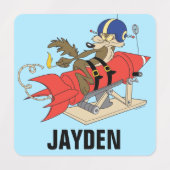 Étiquettes WILE E. COYOTE™ lance Red Rocket | Ajouter un nom (Design 1)