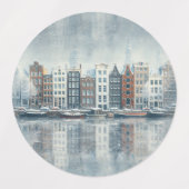 Étiquettes Winter Celebrations in the Snow, with Kittens (Design 1)