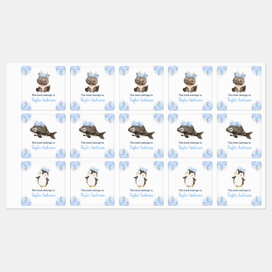 Étiquettes Winter Wonderland Arctic Animaux Kids Boite (Feuille)