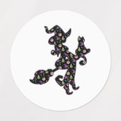 Étiquettes Witchy And Cat, Halloween Mood (Design 1)