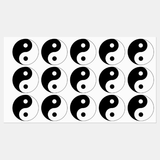 Étiquettes Yin Yang (Feuille)