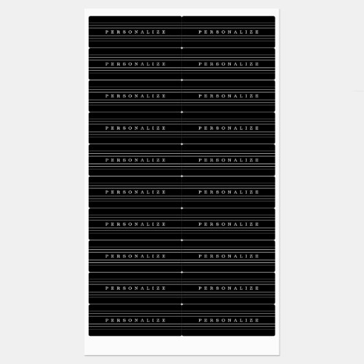 Étiquettes Your Custom Text & Modern Stripes | Black & White (Feuille)