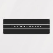 Étiquettes Your Custom Text & Modern Stripes | Black & White (Design 2)