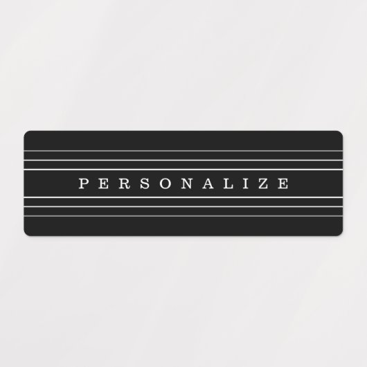 Étiquettes Your Custom Text & Modern Stripes | Black & White (Design 1)