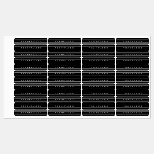 Étiquettes Your Custom Text & Modern Stripes | Black & White