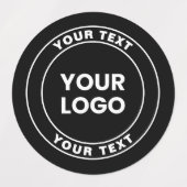 Étiquettes Your Uploaded Logo + Bold Circular Text  (Design 1)