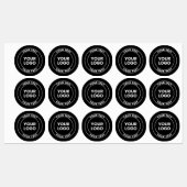 Étiquettes Your Uploaded Logo + Bold Circular Text  (Feuille)