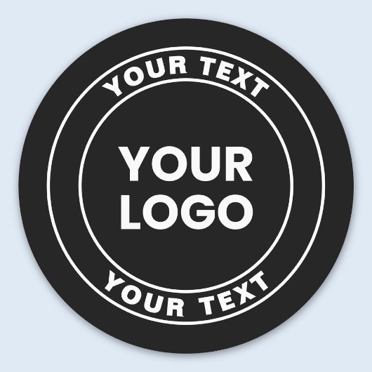 Étiquettes Your Uploaded Logo + Bold Circular Text 