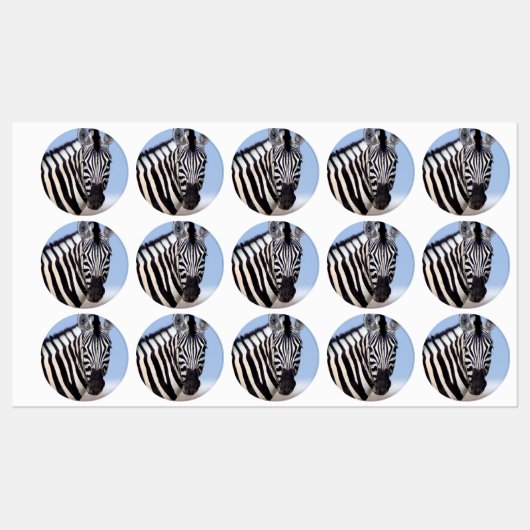Étiquettes Zebra vous regarde (Feuille)