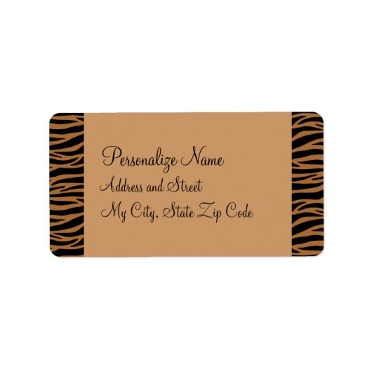 Étiquettes Zèbre Marron (Devant)