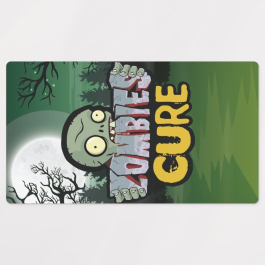 Étiquettes Zombies Cure Party (Design 2)