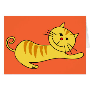 Étirage paresseux de la carte vierge de chat