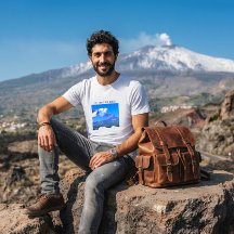 Etna-vulkaan rookt op een zonnige dag