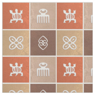 Etnisch Afrikaans patroon met Adinkra-symbolen Stof