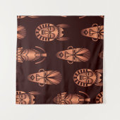 Etnisch Afrikaanse maskers, donkere achtergrond Wandkleed (Voorkant (horizontaal))