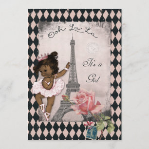 Etnisch Baby shower van prinses Ballerina Eiffel T Kaart