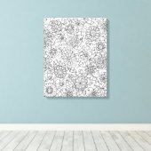 Etnisch Bloemen Doodle 6 Canvas Afdruk (Insitu (Houten vloer))
